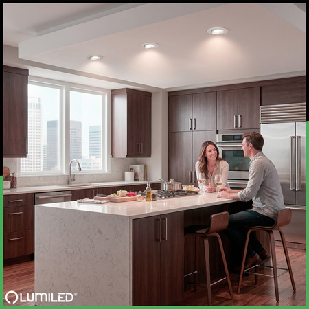 Set Halogen-Einbauleuchte VENTUS Weiß Rund + LED-Leuchtmittel GU10 6W Warm 120° Lumiled