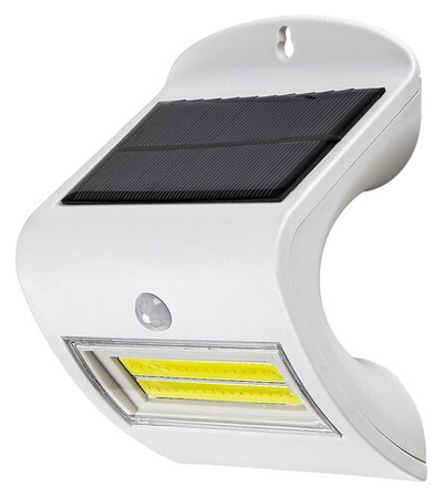 LED Solar Gartenlampe Wandleuchte OPAVA 2W 4000K IP44 mit Bewegungsmelder Weiß RABALUX