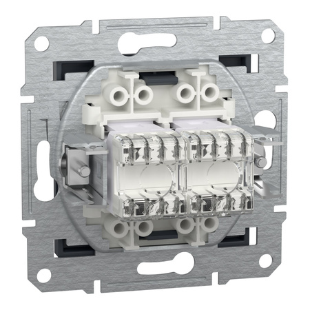 Doppelte Computersteckdose 2x RJ45 Cat. 6 UTP ohne Rahmen Asfora IP20 Anthrazit