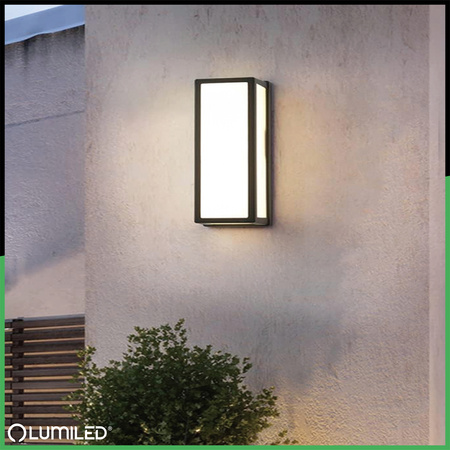 Wandleuchte Außen E27, Garten-Wandleuchte rechteckig DOMLO LUMILED