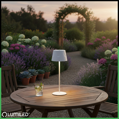 FIORA LUMILED LED Garten Stehend Dekorativ Tisch Nachtlicht USB Dimmbar Touch Weiß