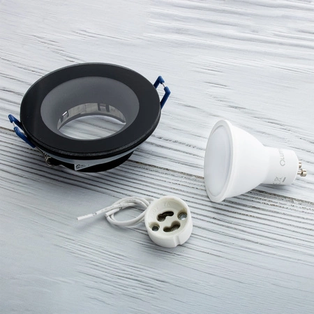 AQUA HALOGEN-Leuchte Einbauleuchte fest rund schwarz GU10 IP44