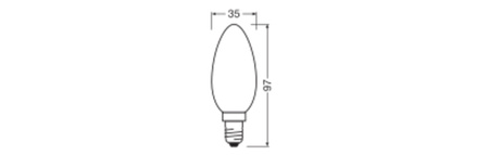LED-Lampe B35 E14 Kerze 3.4W = 40W 470lm 3000K Warm 320° Dimmbar SUPERSTAR Osram