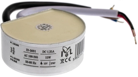 Wasserdichtes Netzteil 12V 15W 1,25A IP67 ID-3031