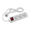 Netzverlängerungskabel Stecker - 3x Buchse mit Erdungsanschluss und Schalter Steckdosenleiste 1,5m 3x1mm 13A Weiß