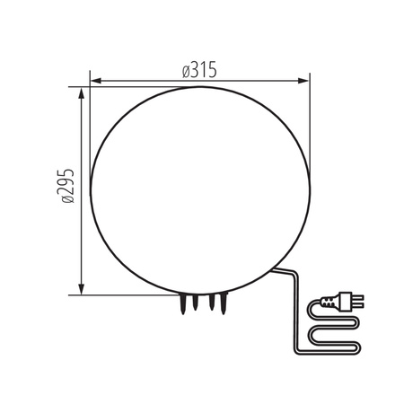 LED-Außenkugel-Lampe E27 IP65 Boden Grau STONO Kanlux