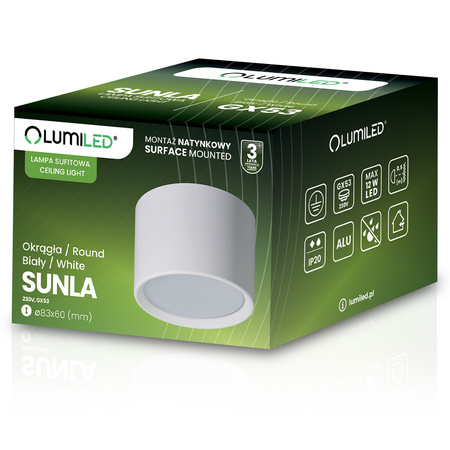 HALOGEN-Anbauleuchte SUNLA Tuba Gx53 LED Spot Wandleuchte Zylinder Weiß LUMILED
