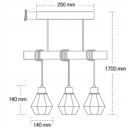 Masterled Deckenleuchte 3x E27 Schwarz Braun Otto Pendelleuchte