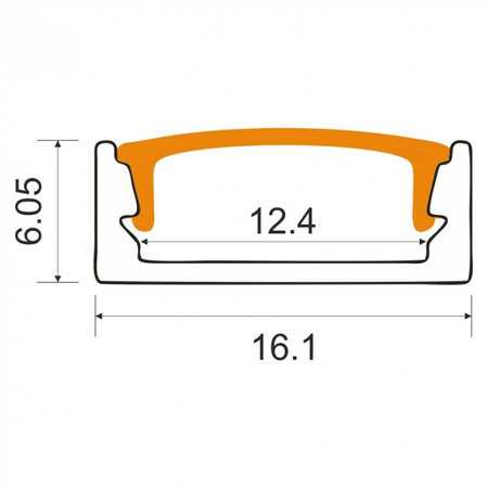 LED-Oberfläche Aluminiumprofil Schwarz 1m mit schwarzem Diffusor für LED-Streifen + Kappen Ecolight N-Serie