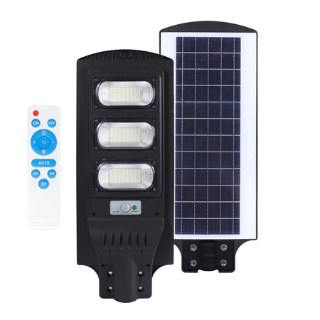 Solar LED Straßenlampe Industrielle Straßenleuchte 8W 850lm 6500K Kalt mit Bewegungs- und Dämmerungssensor IP54 Schwarz Urbi Kobi