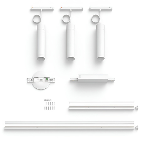 Perifo Lighting Rail Kit 1.5m + 3x LED Pendelleuchte 15.6W CCT RGB Philips HUE Bluetooth Weiß