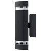 Fassaden-Wandleuchte doppelt HANA Round LED 2x GU10 Aluminium schwarz IP54