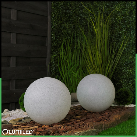 Gartenleuchte E27, Steinkugel 30cm IP65 LUMIKULA LUMILED