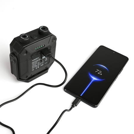 LED Multifunktions-Taschenlampe 3 Lichtfarben 20W 1500lm 5000K Schwarz IP67 Videx