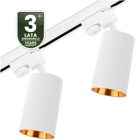 1m Stromschiene + 2x Schienenstrahler GU10 Weiß-Gold SAGI LUMILED