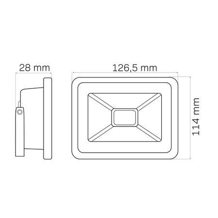 LED Fluter 20W 1600lm 6500K 120° IP65 Schwarz GOLDLUX (Polux)