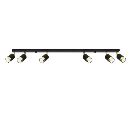 NERO Deckenleuchte 6xGU10 Reflektor Halogen Leuchte Beweglich 117cm Schwarz Gold SOLLUX