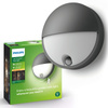 LED-Gartenwandleuchte CAPRICORN IR 6W 2700K IP44 Rund mit Bewegungssensor Anthrazit PHILIPS