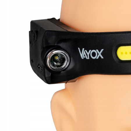 Wiederaufladbare LED-Stirnlampe COB+XPE 350lm IPX4 mit Bewegungssensor 5 Modi VAYOX