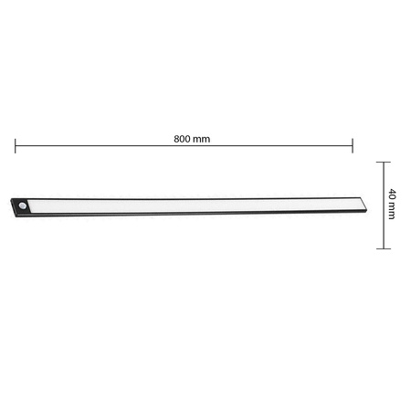 LED-Unterschrankleuchte Möbelleiste 4W 4500K 80cm mit Bewegungsmelder Schwarz