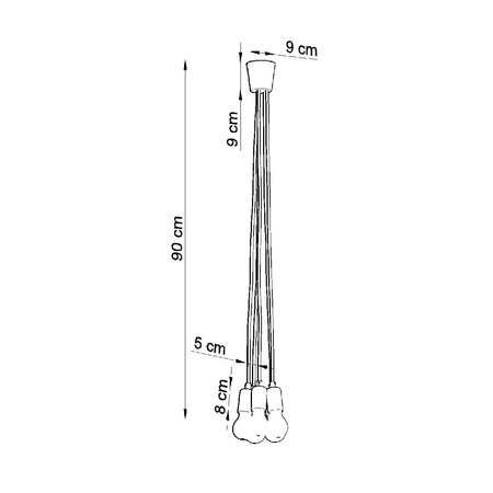 DIEGO LED-Hängeleuchte 5xE27 Grün SOLLUX