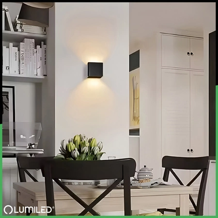 Wandleuchte Außen G9, Garten-Wandleuchte nach oben und unten verstellbar Schwarz PYXIS LUMILED