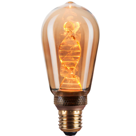 Dekorative LED Lampe E27 ST64 3,5W 130lm 1800K Warm 320° DecoVintage Amber Pillar GOLDLUX (Polux)