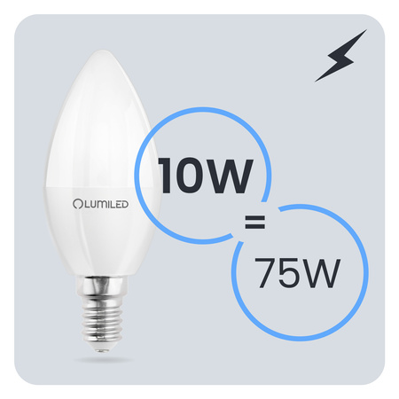 6x LED-Lampe E14 Kerze 10W = 75W 4000K neutralweiß CCD LUMILED Glühbirne