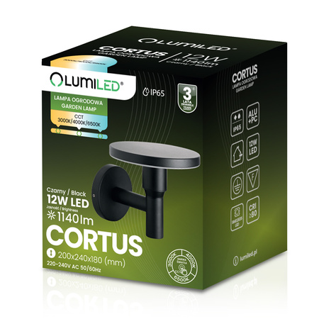 Gartenleuchte CCT LED-Wandleuchte 12W 3000-6500K IP65 CORTUS LUMILED