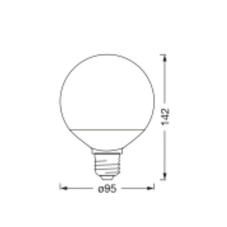 LED-Glühbirne E27 14W = 100W 1521lm RGBW CCT Dimmbar SMART+ WiFi Globe Ledvance