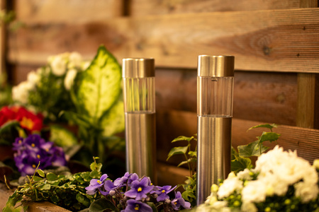 LED-Solar-Gartenlampe eingebettetes TUBA Edelstahl