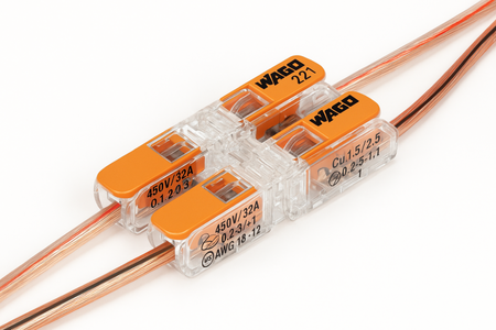 Installationsverbinder Schnellverbinder WAGO 221-2411 für KABEL 2x0,2-4mm