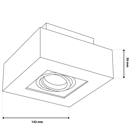 Halogen-Aufbauleuchte GU10, Aufbauspot beweglich Quadrat Schwarz AURI LUMILED