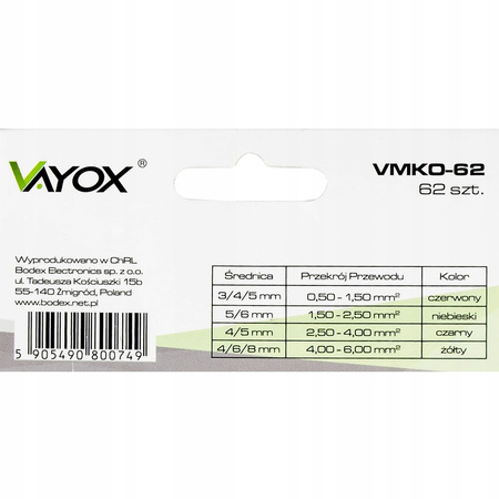 Isolierte Kabelschuhe Ringverbinder VMKO-50 VAYOX