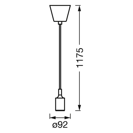 E27 Hängende Deckenleuchte Schwarz Vintage 1906 Pendel Ledvance