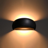 LED-Wandleuchte PONTIUS G9Wandleuchte halbrund Keramik Schwarz SOLLUX