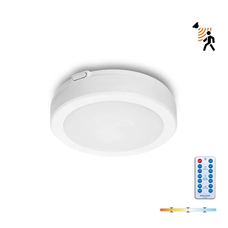 LED-Badezimmerdecke Aufputz 12W 1260lm 4000K 120° mit Bewegungs- und Dämmerungssensor Weiß IP65 Nairos Kobi