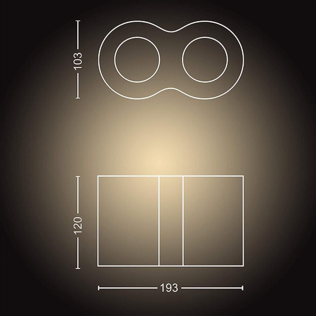 LED Spot Pillar Schwarz 2x4.2W CCT PHILIPS HUE Bluetooth Zigbee Deckenleuchte + Dimmschalter