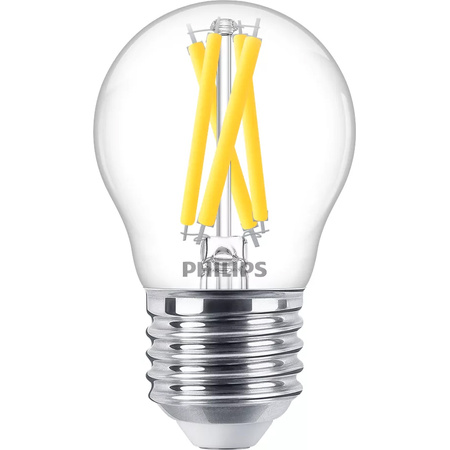 LED-Lampe E27 Ball P45 3.4W = 40W 470lm 2200-2700K Warm CRI90 FILAMENT Dimmbar WarmGlow Philips