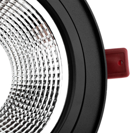 Einbaustrahler GU10, AR111 Einbauspot 14cm Runde beweglich Schwarz CARPI LUMILED