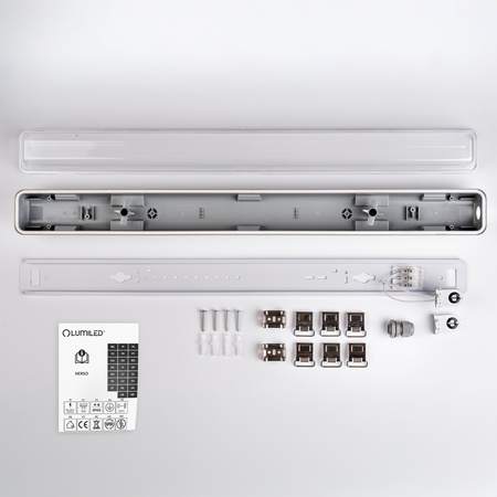 LED Druckfeste Leuchte 60cm T8 G13 IP65 HERSO Lumiled