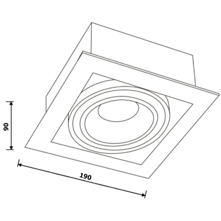 Einbaustrahler GU10, ES111 Einbauspot HALOGEN Quadrat beweglich Schwarz CANIS LUMILED