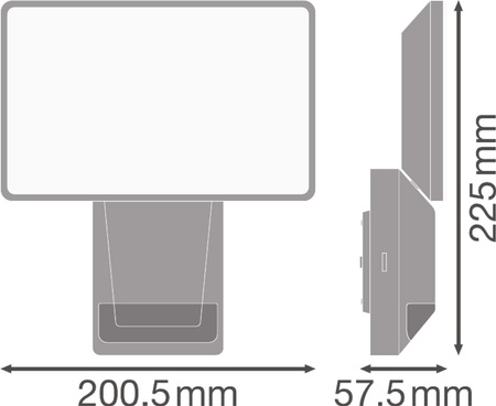 27W 4000K IP55 Graues LED Fluter mit LEDVANCE Floodlight Endura Pro Bewegungssensor