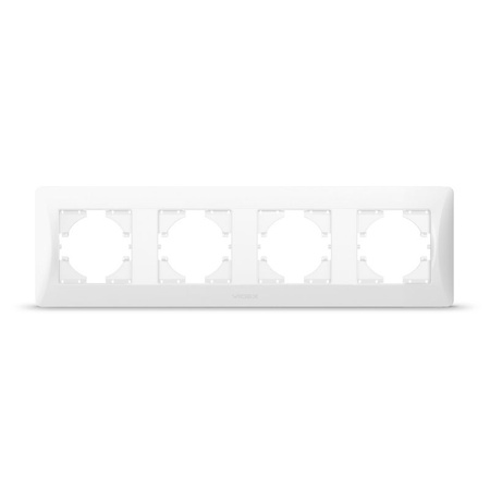 Horizontaler Rahmen für Wandsteckdosen mit vier Steckplätzen weiß BINERA VIDEX