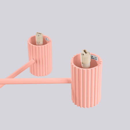 Kronleuchter Pendelleuchte 6x G9 Aluminium Pfirsich Halo Französisch Himmel SL.1838 Sollux