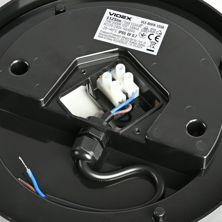 Plafond LED-Lampe 15W 1125lm 5000K Neutral 120° IP65 IK07 Anbaumontage Schwarz VIDEX