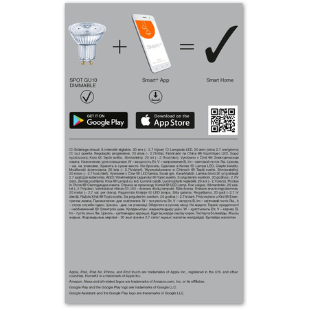 3x LED Lampen GU10 5W 350lm 2700K Warm LEDVANCE SMART WiFi Dimmbar