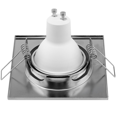 6x Halogen-Einbauleuchte Bewegliches Quadrat PICTOR Chromblech MR16 GU10 LUMILED