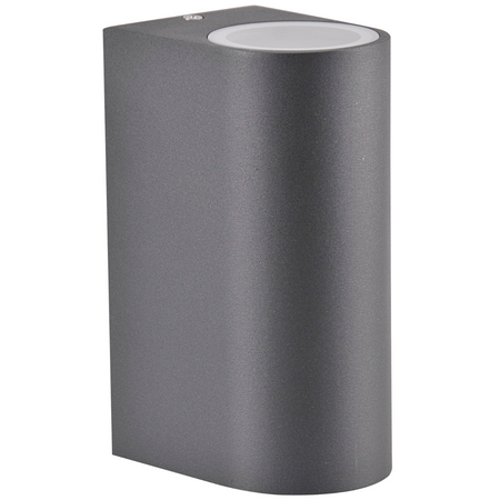 Außenwandleuchte oben unten mit LED 2x GU10 BOSTON GOLDLUX (Polux) ALUMINIUM GRAY oval