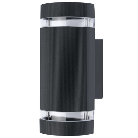 Fassaden-Wandleuchte doppelt HANA Round LED 2x GU10 Aluminium schwarz IP54